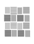 A grid of black linear stripe patterns arranged in a checker-like layout on a plain white background.