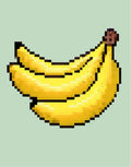 Pixel Yellow Banana Retro Pop Art Digital Download