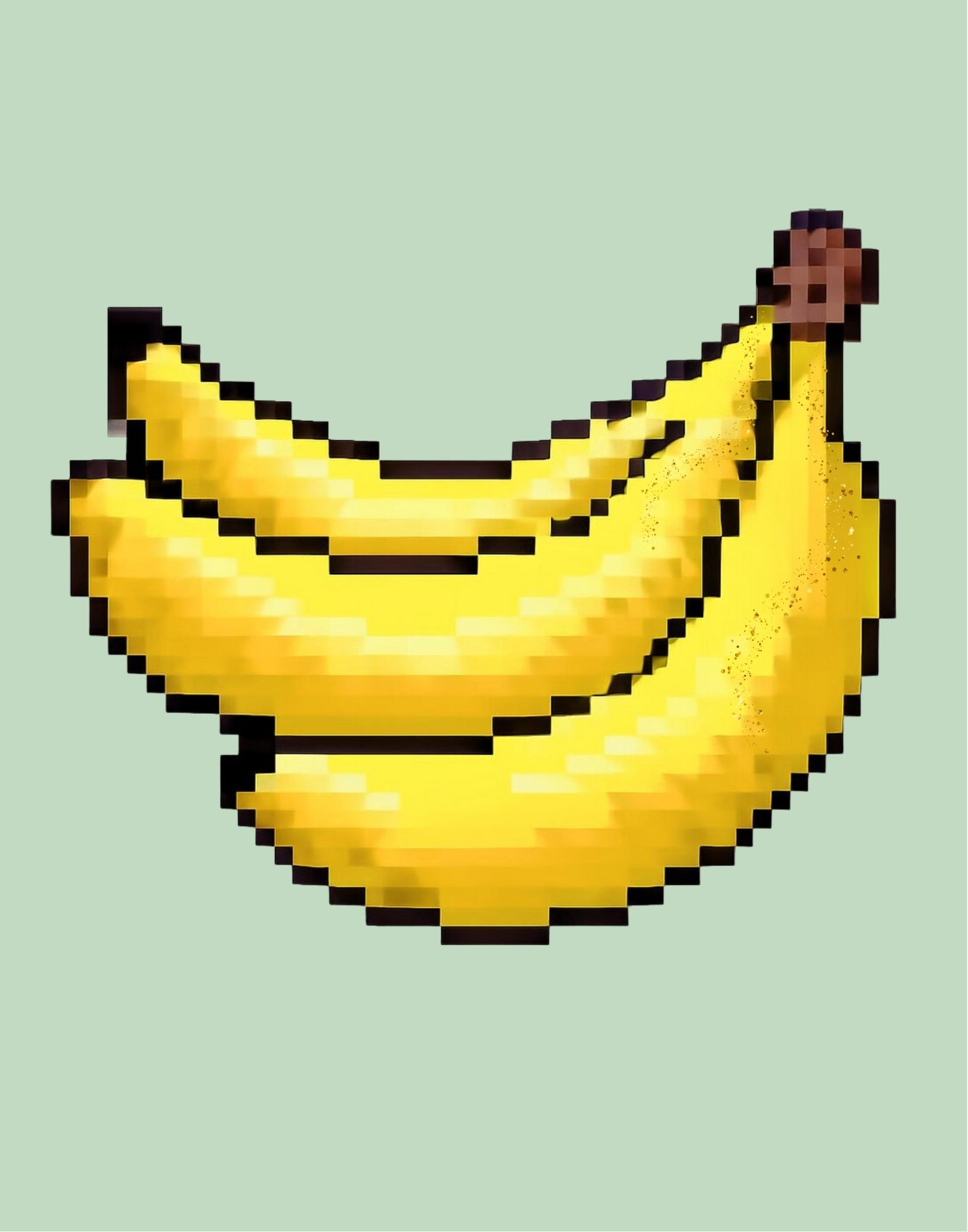 Pixel Yellow Banana Retro Pop Art Digital Download