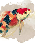 Flowing Fins Watercolor Red Fish Digital Download