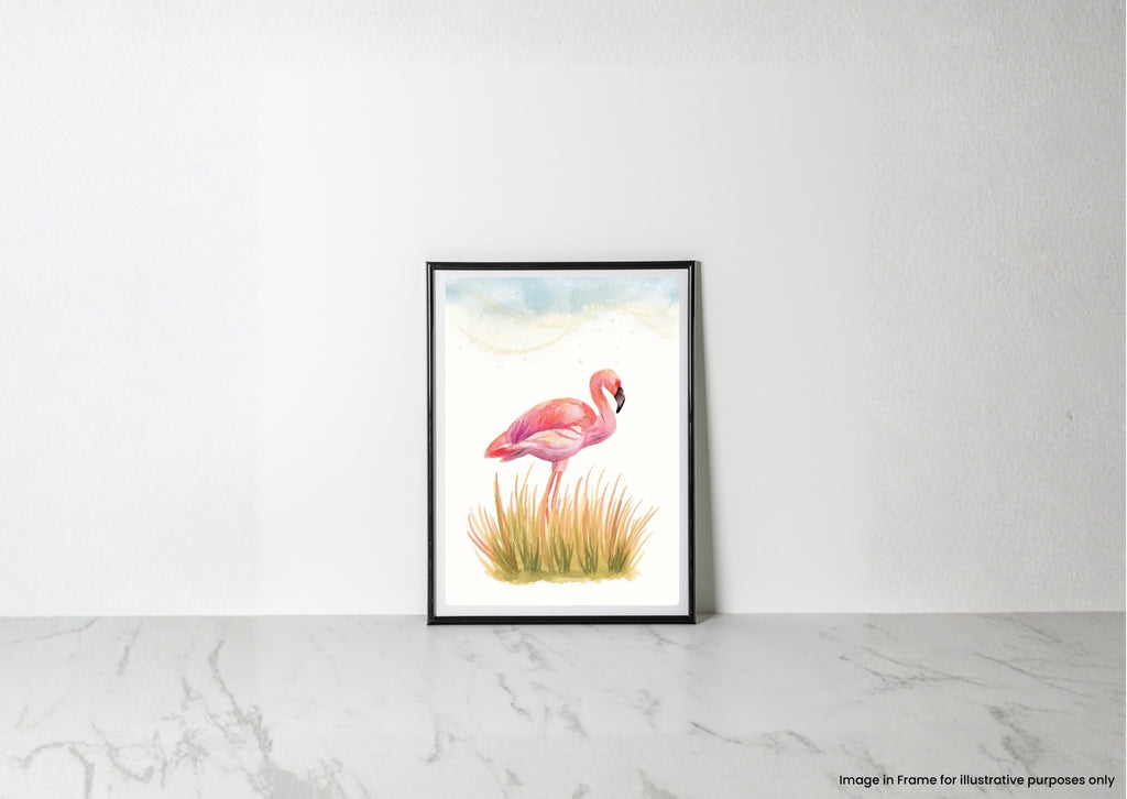 Watercolor Tropical Flamingo Digital Download
