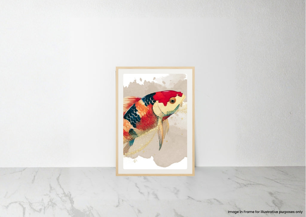 Flowing Fins Watercolor Red Fish Digital Download