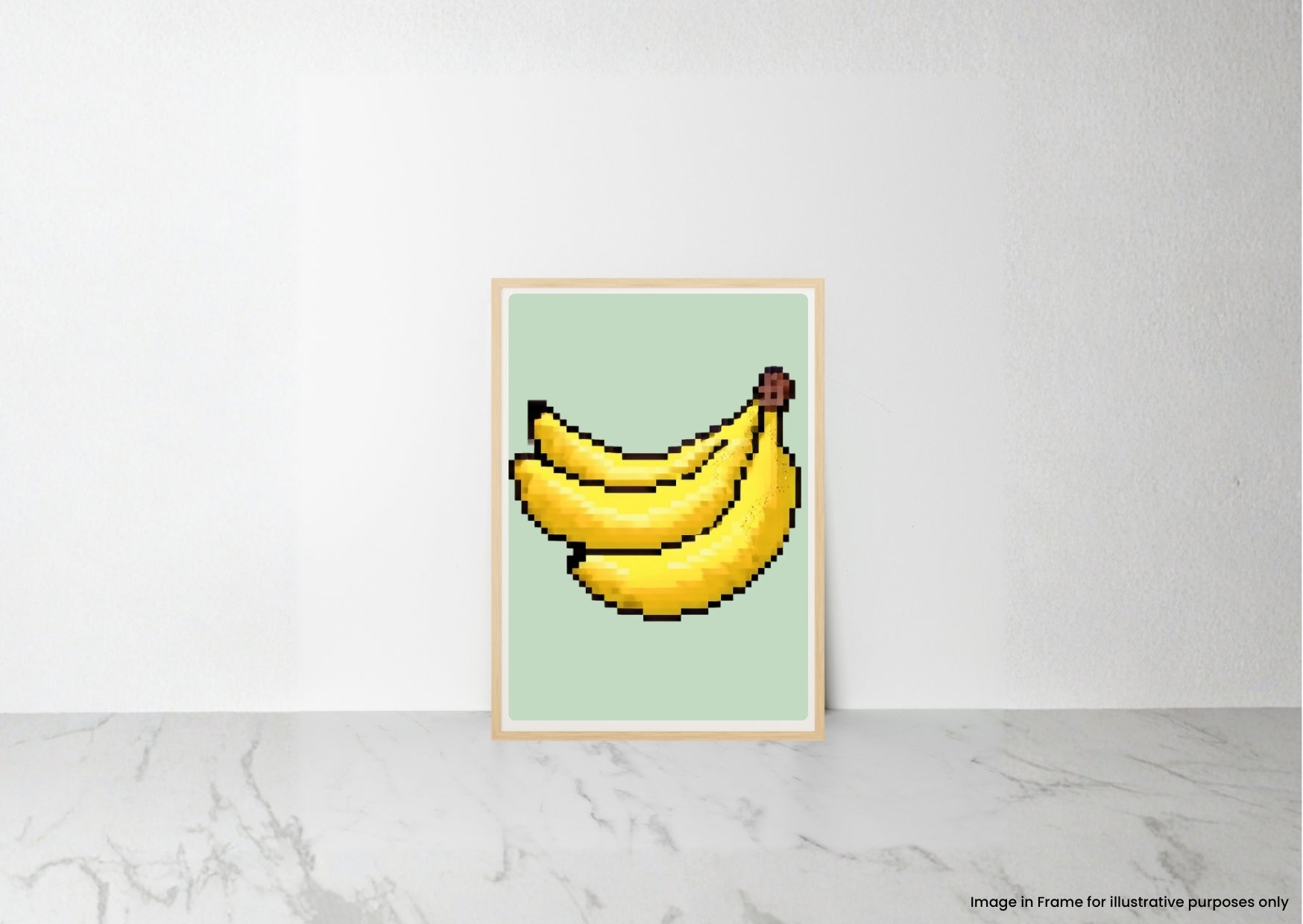 Pixel Yellow Banana Retro Pop Art Digital Download