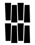 Six solid black vertical rectangular blocks arranged in two columns of three on a plain white background.